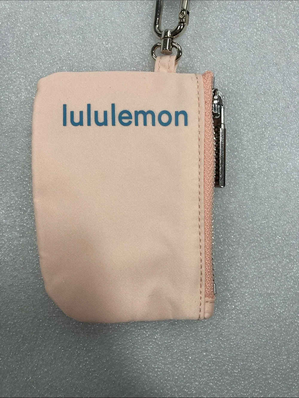 lululemon blush pink clip-on mini key & card pouch